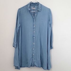 Denim chambray shift dress